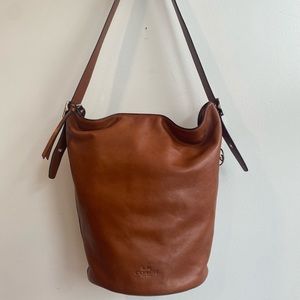 Vintage Coach Caramel Leather 90s Bucket Bag